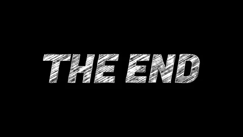 The End Scribble Text Animation Video stock 316306356