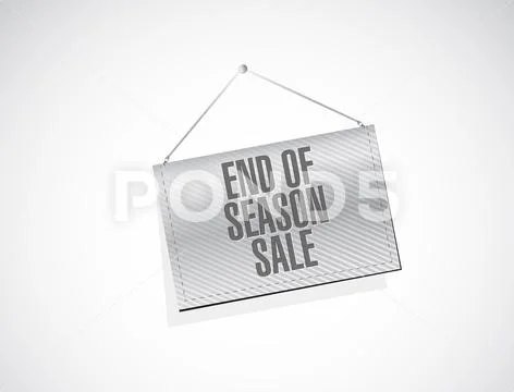 End Of Season Sale Banner On White Background Stock Photo, Picture