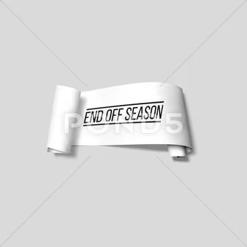 End Of Season Sale Banner On White Background Stock Photo, Picture