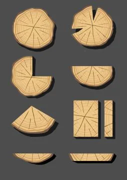 End sections of wood Stock Illustration