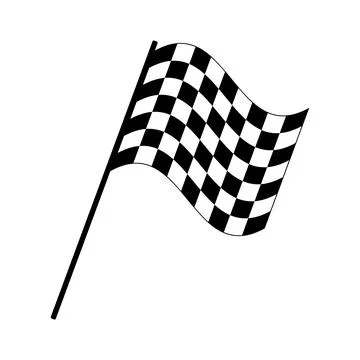 End of session, racing flag indicating the winner and officially finished race Stock Illustration
