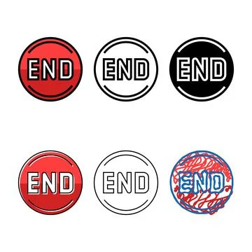End set button color icon vector Stock Illustration