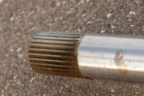 End side of a Blending machine screws out of the machine Stock-Fotos