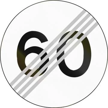 End Of Speed Limit 60 Stockillustratie