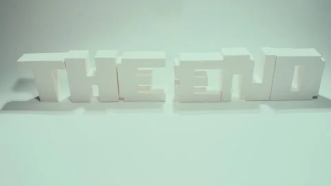 The end stop motion letters animation Stock Footage 274390593