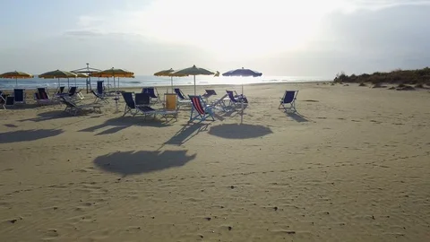 End of summer on an empty beach Stock Footage 95427696