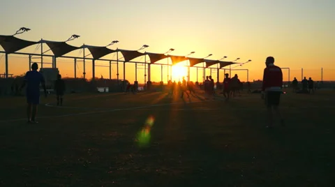 End of sunset soccer Video stock 37058406