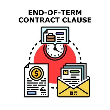 End of term contract clause concept Stock Illustration