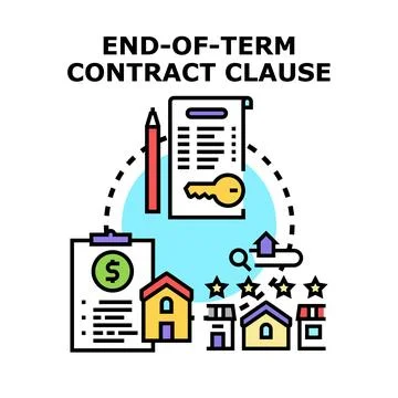 End of term contract clause concept vector illustration Stock Illustration