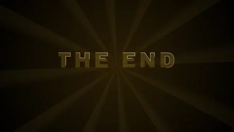The end text animation with golden typography Video stock 346862709