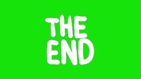 The end text animation on green background Vidéo 329970056
