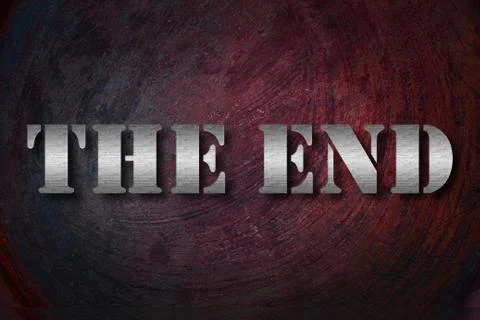 The end text on background Stock Illustration