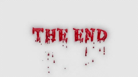 The end text with dripping blood on alpha channel. Video stock 320111908