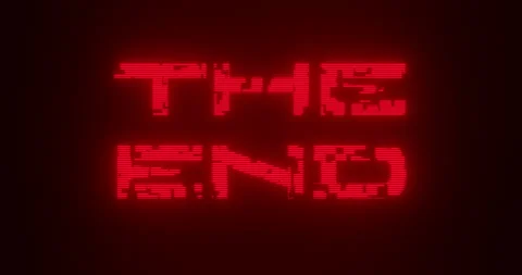 "THE END" Text Glitch Effect Animation Stock Footage 255229376