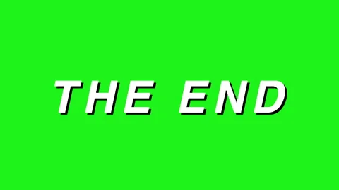 The End text on green background with shadow Stock Footage 308928576