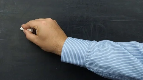 The end text handwritten on blackboard or chalkboard Stock-Footage 70914458