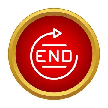 End text icon with arrow loop design Stock Illustration