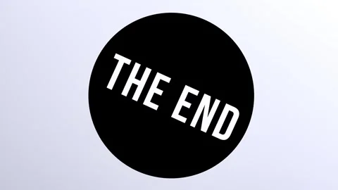 THE END text, neon white, concept, conclusion, completion, animation, 3D render. Stock Footage 316890645