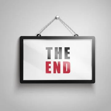 The end text sign Stock Illustration