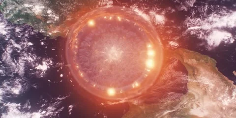 The end of the time has started, Asteroid killing earth Video stock 278017719