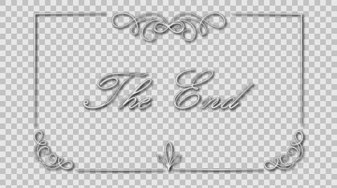 The end title inside white classic animated frame Video stock 56179037