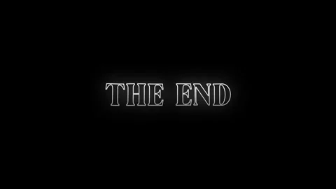 The End title with RGB split glitch lines and soft glow on a black background Stock Footage 317132134