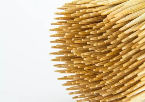 At the end of toothpick on white background Stock Photos