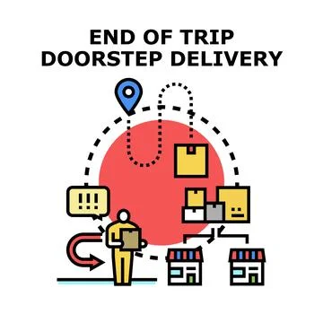End of trip delivery service logistics concept Stock Illustration