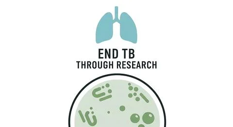 End tuberculosis through research concept with lungs and petri dish, highli.. Illustrazione stock