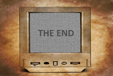The end on tv screen Stockfoto's