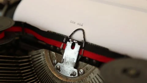 The End - Typed On Vintage Typewriter Stock Footage 338028030
