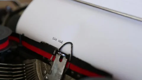 The End Typed On Vintage Typewriter Stock Footage 338028156