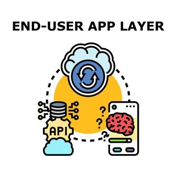 End user app layer connecting cloud data and artificial intelligence 스톡 일러스트