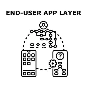 End user app layer providing digital solution development Illustration