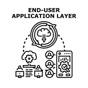 End user application layer developing software system 스톡 일러스트
