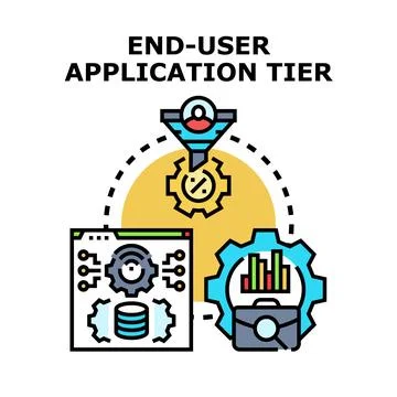 End user application tier development concept illustration 스톡 일러스트