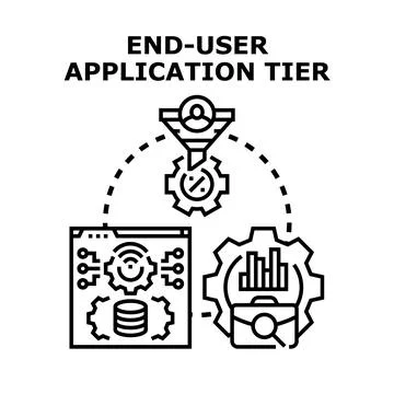 End user application tier development concept illustration Stock Illustration