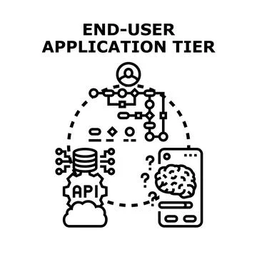 End user application tier system architecture concept 스톡 일러스트