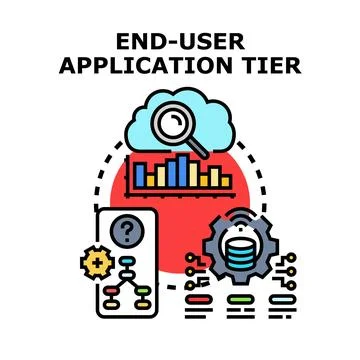 End user application tier vector concept illustration Stock Illustration