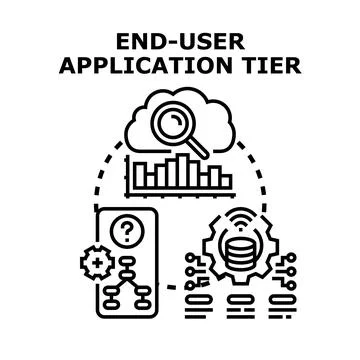 End user application tier vector concept illustration Stock Illustration