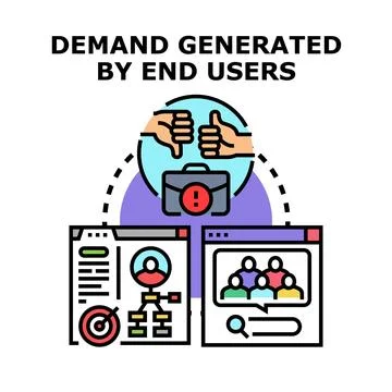 End user demand creating business solution concept 스톡 일러스트