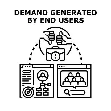 End user demand creating business solution concept Illustrazione stock