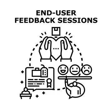 End user feedback sessions concept vector illustration Stock Illustration