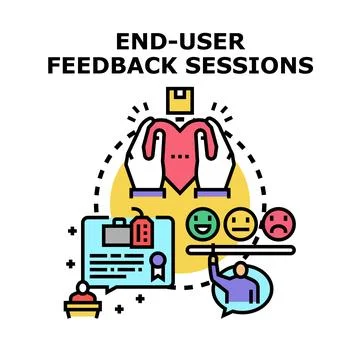 End user feedback sessions concept vector illustration Stock Illustration