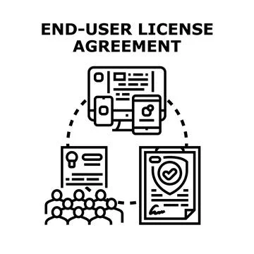 End user license agreement concept protecting digital products Stock-Illustration
