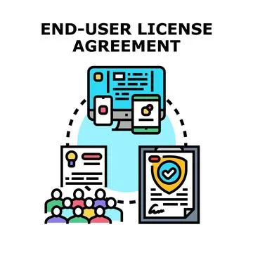 End user license agreement concept protecting digital products Stockillustratie