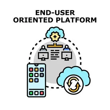 End user oriented platform concept vector icon Stock Illustration