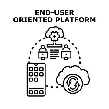 End user oriented platform concept vector icon 库存插图