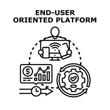 End user oriented platform development optimizing business process 스톡 일러스트