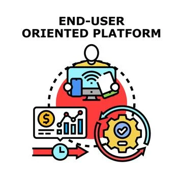End user oriented platform development optimizing business process Illustration